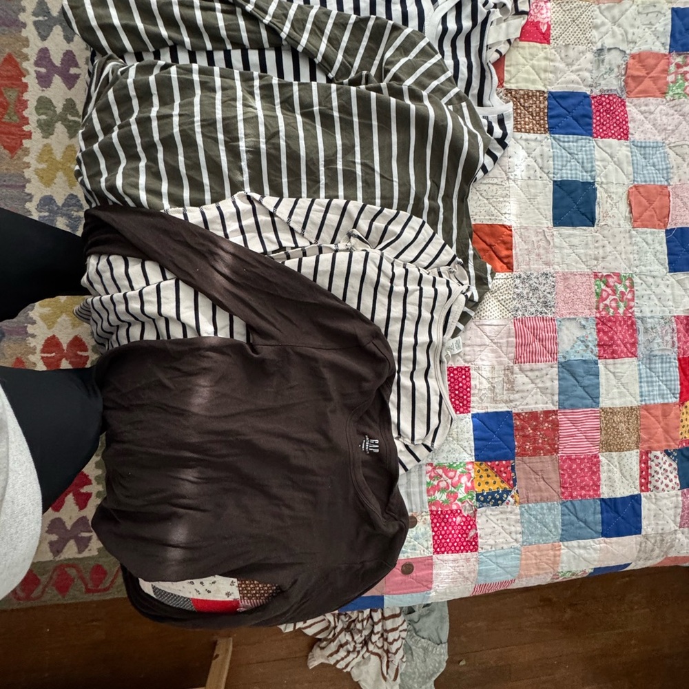 Striped And Solid Patterned Long Sleeve Maternity… - image 3